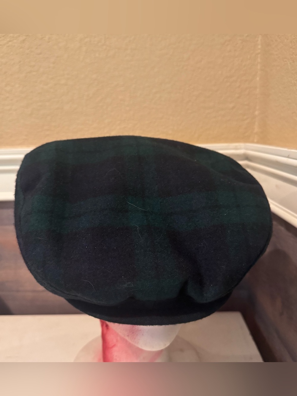 Vintage Pendleton Men’s Plaid Wool Flat Cabbie Hat Extra Large Made In USA - Picture 7 of 9